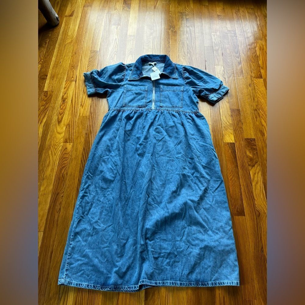 Anthropologie ALIGNE Gabriella Puff-Sleeve Midi Dress - Picture 5 of 7